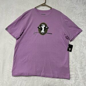 Levelwear Men’s Large Stonewall Golf Links Lavender T-Shirt Cow Logo NWT